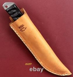 Anza Hand Made Fixed Blade High Carbon Steel Blade Jigged Buffalo Handle USA