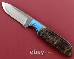 Anza Hand Made High Carbon Steel Fixed Blade Sheep Horn/Reconstituted Turquoise