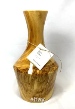 Artisan Signed Aspen Wood Vase Colorado Made USA Hand Turned