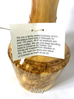 Artisan Signed Aspen Wood Vase Colorado Made USA Hand Turned