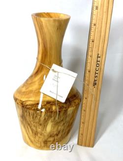 Artisan Signed Aspen Wood Vase Colorado Made USA Hand Turned