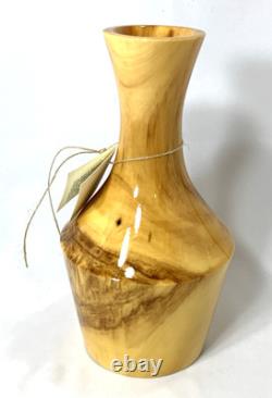 Artisan Signed Aspen Wood Vase Colorado Made USA Hand Turned