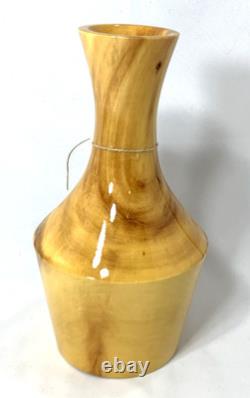 Artisan Signed Aspen Wood Vase Colorado Made USA Hand Turned