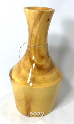 Artisan Signed Aspen Wood Vase Colorado Made USA Hand Turned
