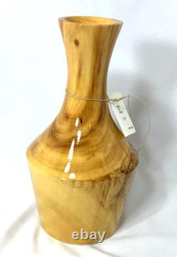 Artisan Signed Aspen Wood Vase Colorado Made USA Hand Turned