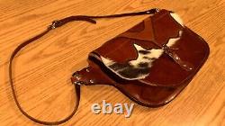Artisinal Leather & Fur Purse Handbag Hand Made in USA Vintage Style