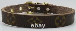 Authentic Repurposed Louis Vuitton Leather Dog Collar, Hand Made In The USA