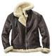 B3 Aviator Real Shearling Brown Sheepskin Leather Flight Bomber Jacket