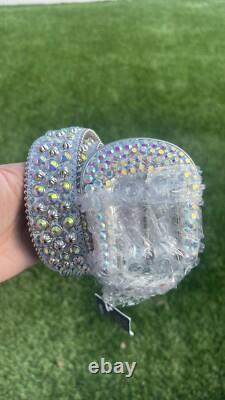 BB Simon Belt 2617 Lavasan AB Silver 100% Authentic Size 28 44