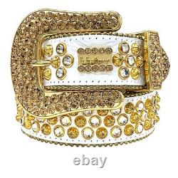 BB Simon Belt Lavasan White Gold 100% Authentic Size 28 44