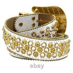 BB Simon Belt Lavasan White Gold 100% Authentic Size 28 44