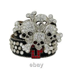 BB Simon Belt Red Skull 100% Authentic Size 28 44