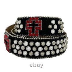 BB Simon Belt Red Skull 100% Authentic Size 28 44