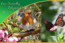 BIRD FEEDER Amish Handmade Recycled Poly Hexagon Cherry Tan & White 5LB USA