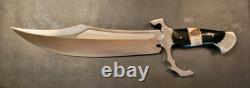 Badass Blades Custom 18.0 D2 Steel Hunting Bowie Knife Antler Handle- BA730