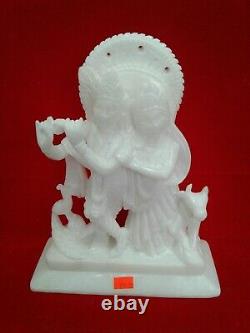 Beautiful Radha krishna hand made white marble 10 inches Height Idol USA Seller