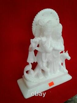Beautiful Radha krishna hand made white marble 10 inches Height Idol USA Seller