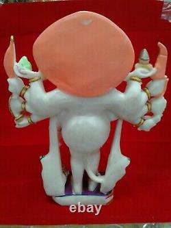 Beautiful lord hanuman hand made white marble 15 inches Height Idol USA Seller