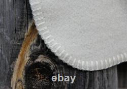 Bed Blanket Organic Wool Solid Ivory Hand Made Natural Eco USA Chemical Free