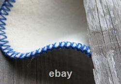 Bed Blanket Organic Wool Solid Ivory Hand Made Natural Eco USA Chemical Free