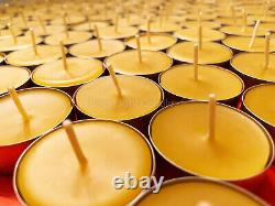 Beeswax Tealights BULK 100% Pure Candles / USA Honey Tea Lights / Aluminum