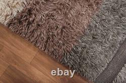 Beldon Rug USA 5'x8' Multi Brown Handmade Flat weave Dhurry Woolen Rugs & Carpet