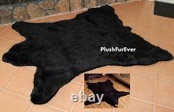 Black Bearskin Rug 5'x 6' Hand Made USA Fur 001