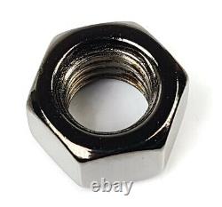 Black Chrome Plated Steel Hex Finish Nuts USA Made Hex Nuts 1/4 through 7/16