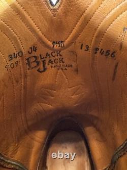 Black Jack Men's Cowboy Boots Size 9.5 B Goat J Toe, 4 Heel Hand Made In USA