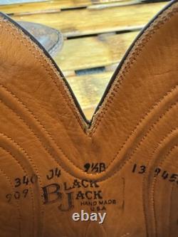 Black Jack Men's Cowboy Boots Size 9.5 B Goat J Toe, 4 Heel Hand Made In USA