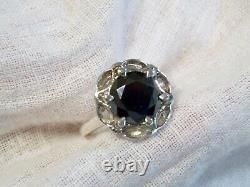 Black Lab-Created Moissanite 925 Sterling Silver Ring 3.87ct USA Made Size 8.25