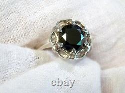 Black Lab-Created Moissanite 925 Sterling Silver Ring 3.87ct USA Made Size 8.25