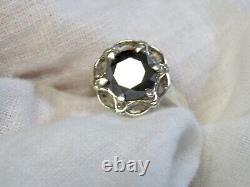 Black Lab-Created Moissanite 925 Sterling Silver Ring 3.87ct USA Made Size 8.25