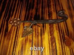 Blacksmith made Hand Forged Hook flower with a leaf (guilded)