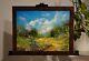 Blue Ridge Mountain Trail Cloudy Landscape Painting Signed Framed Impressionism