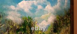 Blue Ridge Mountain Trail Cloudy landscape Painting signed Framed Impressionism