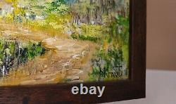 Blue Ridge Mountain Trail Cloudy landscape Painting signed Framed Impressionism