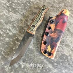 Blue Wasp Knives USA custom handmade outdoors bushcraft knife, EDC carbon steel