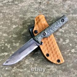Blue Wasp Knives USA custom handmade outdoors bushcraft knife, EDC carbon steel