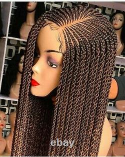 Braided Wig Custom Handmade Cornrows Feedin Closure Lacewig. 24' Location USA