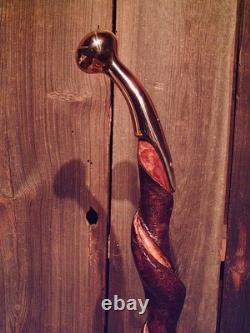 Brass HAME handle walking stick cane vine spiraled shaft custom made in the USA Brass HAME handle walking stick cane vine spiraled shaft custom made in the USA