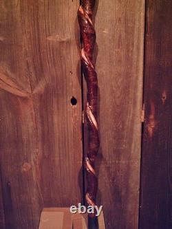 Brass HAME handle walking stick cane vine spiraled shaft custom made in the USA