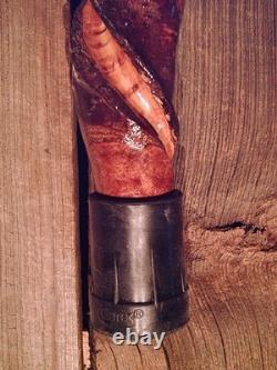 Brass HAME handle walking stick cane vine spiraled shaft custom made in the USA