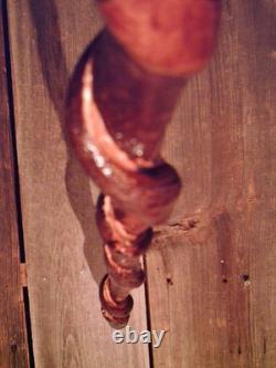 Brass HAME handle walking stick cane vine spiraled shaft custom made in the USA