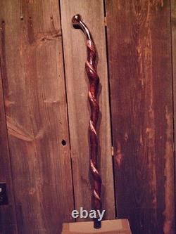 Brass HAME handle walking stick cane vine spiraled shaft custom made in the USA