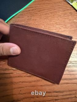 Brown Bi-Fold Wallet Genuine Leather, Made in USA Hand Made By Brand 64 In Texas