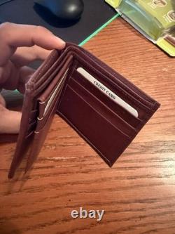 Brown Bi-Fold Wallet Genuine Leather, Made in USA Hand Made By Brand 64 In Texas