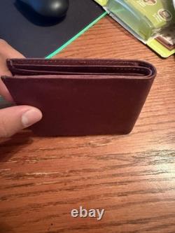 Brown Bi-Fold Wallet Genuine Leather, Made in USA Hand Made By Brand 64 In Texas