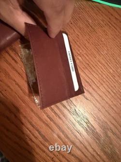 Brown Bi-Fold Wallet Genuine Leather, Made in USA Hand Made By Brand 64 In Texas