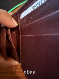 Brown Bi-Fold Wallet Genuine Leather, Made in USA Hand Made By Brand 64 In Texas